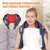 Masseur électrique Shiatsu pour le cou et les épaules avec chaleur, pétrissage 3D des tissus profonds, sans fil, pour la maison, le bureau, la voiture, soulagement de la douleur