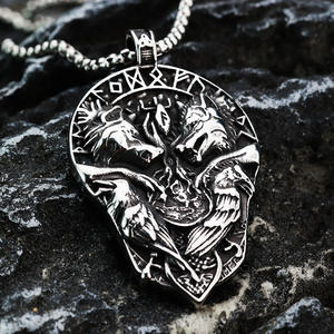 Pendentif pour homme en acier inoxydable de style nordique rétro, charme à l'effigie d'un animal viking, bijou thématique, cadeau - Product Image 3