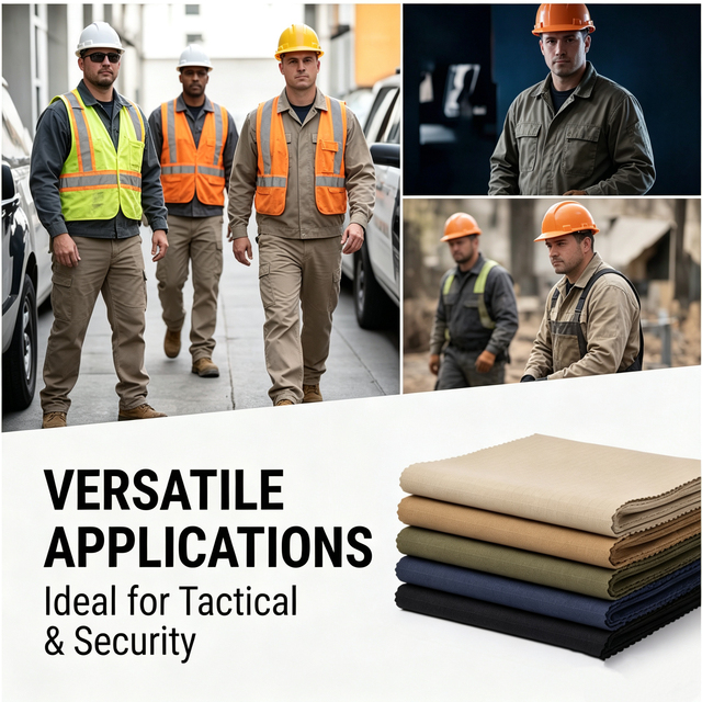 230 GSM Woven Tear Resistant Waterproof T/C Fabric 65/32/3 Spandex Ripstop Stretch Cloth Abrasion Resistant for Heavy Duty
