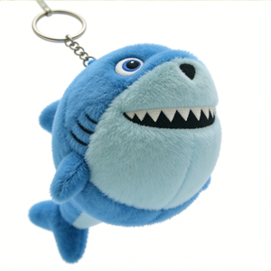 Customized Blue shark plush keychain, <b>Mini</b> shark <b>keyring</b>, Shark bag charm, Ocean animal plush keychain - Product Image 4