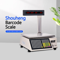 Báscula de Pesaje SHW-TMB con Impresión de Etiquetas LED de Acero Inoxidable, Impresión de Recibos con Código de Barras, Báscula Digital para Supermercados con Cálculo de Precios OEM