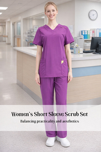 OEM ODM Customized Women's Short Sleeve <b>Scrub</b> <b>Set</b> Nurse Uniform <b>Sets</b> - Product Image 2