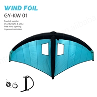 Nouvel Arrivage GY KW06 Noir 5m Aile d'hydrofoil en carbone pour SUP gonflable, Protection UV, Résistant aux déchirures, avec sac gonflable, pour Kite Surf
