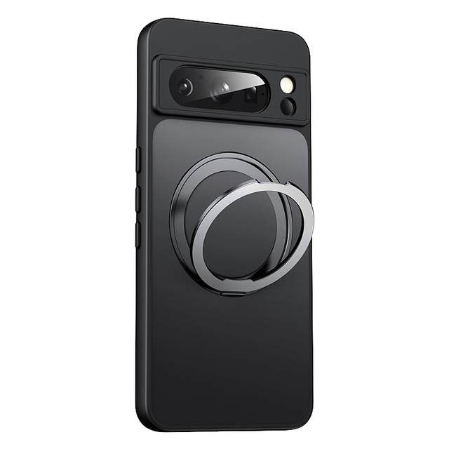Google Pixel 9 Pro XL 8 9A 360 Rotating TPU PC Magnetic Ring Holder Waterproof Clear Case with 360 Protection