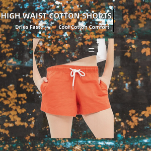 Pantalones cortos de lana para mujer, algodón de tacto suave, ropa informal para estar en casa, cintura elástica, estilo relajado y cómodo para el verano - Product Image 2