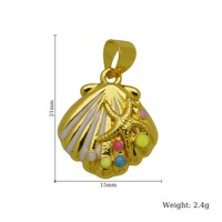 HD0817 Vente en gros Nouvelle Arrivée Breloques en laiton plaqué or 18 carats Série Nature Océan Coquillage Papillon Croix pour Bijoux DIY