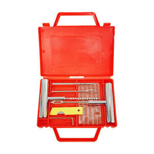 Kit de réparation de pneus portable d'urgence pour moto et voiture, avec patchs pour pneus tubeless et poignée, noir - Product Image 1