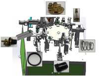 Machine d'assemblage de cartouches d'extincteurs avec unité d'alimentation par ressort, d'insertion de goupilles de sécurité et de marquage