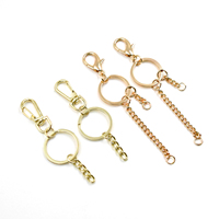 Vente en gros partie de porte-clés stable porte-clés bricolage personnalisés porte-clés bijoux en acier inoxydable porte-clés avec rallonge pour la fabrication de bijoux