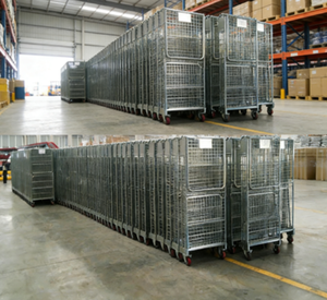 कारखाने-अनुकूलित गैल्वेनाइज्ड 4-शेल्फ रोलर उच्च क्षमता पोर्टेबल चल जंग-प्रतिरोधी रसद ट्रॉली भंडारण - Product Image 5