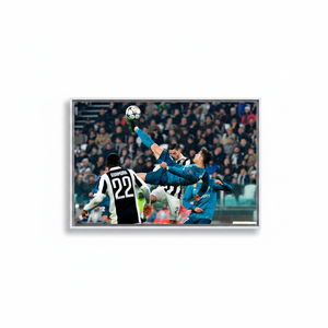 Cristiano Ronaldo Canvas Print: Football Art, Home Decor,WHITE <b>FRAMED</b> CANVAS - Product Image 2