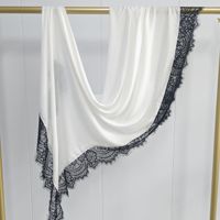 Voile Hijab en Rayonne de Luxe avec Bordure en Dentelle 180*80 pour Femmes Musulmanes, Modeste, pour l'Aïd et le Ramadan, Châle Uni Islamique, Vente en Gros
