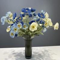 Fleurs en soie de qualité supérieure, pavots artificiels floqués pour la décoration de la maison