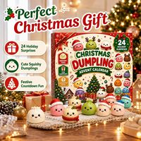 Kerstmis Mysterie Dumpling Squishy 24-daagse adventskalender Blind Box Knijp-speeltje tegen stress Imitatie kleine broodjes TPR Trend Cadeau