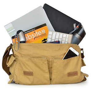 Bán buôn cổ điển nâu nhiệm vụ hội thảo người đàn ông ngoài trời của denim Organizer Túi Messenger - Product Image 6