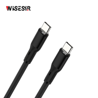 Câble de charge rapide USB 3.0 Type-C PD double port 3A personnalisable 1m 60W WISESIR pour iPhone 15/16/17, ordinateur et écouteurs