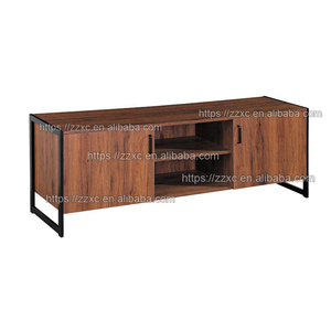 <strong>Rustic</strong> Brown 2 Doors Wooden <strong>Wardrobe</strong> With Metal Frame - Product Image 6