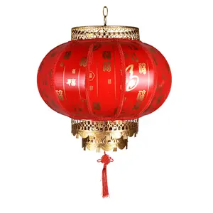चीनी पारंपरिक नए साल की सजावट लाल दौर लालटेन आउटडोर निविड़ अंधकार पीवीसी वसंत महोत्सव सजावट फांसी रोशनी