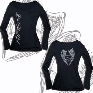 T-shirt à manches longues pour filles, style gothique Harajuku vintage punk emo, imprimé sexy, coupe slim chic, esthétique grunge Y2K, streetwear pour femmes - Product Image 1