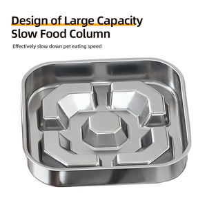 2025 nuovo Design Pet lento alimentatore ciotola con Aniti-Slip Mat all'ingrosso personalizzato in acciaio inox cibo per cani ciotola - Product Image 2