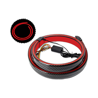 Fibre de carbone voiture Auto queue aile lèvres 130cm 12V Led feux d'avertissement bande de garniture clignotant arrière toit séparateur voiture décoration lumière