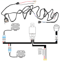 Kit Kabel Lampu LED 12V dengan Relay 40A, Kabel Ganda, dan Saklar On/Off Tahan Air untuk Lampu Kerja Mengemudi Off-road