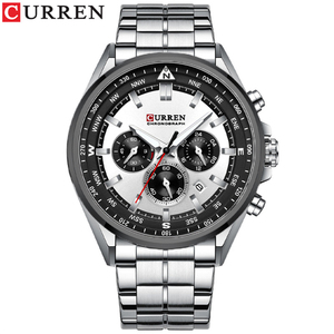 Vente en gros CURREN 8399 Montre pour homme Montre à quartz de sport de luxe pour homme avec date chronographe Montre-bracelet étanche à aiguilles lumineuses - Product Image 6
