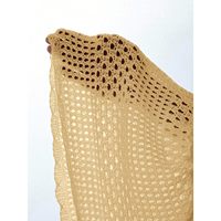 Damen Häkel-Strandrock mit Kordelzug, transparenter Mesh-Badeanzug-Überzug, ausgehöhlt, elastische Taille, Mini, locker sitzend, atmungsaktiv