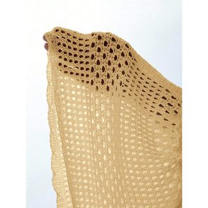 Women's <b>Crochet</b> Beach <b>Skirt</b> Knit Drawstring Sheer <b>Mesh</b> Swim Coverup Elastic Waist Mini Loose Fit Breathable - Product Image 5