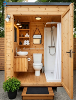 Toilettes publiques modulaires en acier léger imperméables sur mesure, cabine de toilettes préfabriquée extérieure, lavabo, douche, assemblage rapide, moderne