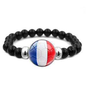 Gelang Manik Tren <span class=keywords><strong>2026</strong></span> Unisex, Gelang Elastis <span class=keywords><strong>Snap</strong></span> Bendera Sepak Bola untuk Hadiah Penggemar - Product Image 4