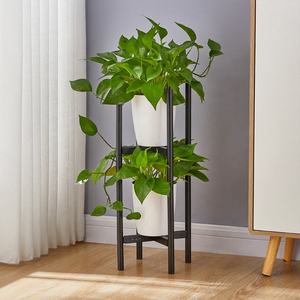 حامل عرض طويل القامة حديث قابل للتعديل منظمي زهور رف نباتات حديد للأماكن المغلقة شرفة نباتات معدنية للقرن - Product Image 1