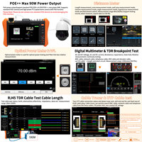 Rsrteng H12-MOVTADHSEF Probador de Cámaras CCTV, Monitor para Cámaras IP 8K, POE+, Coaxial HD, DMM, TDR, OPM, SFP, Medidor de Distancia WiFi