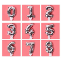 Ballon automatique auto-gonflable pour enfants, boule en aluminium en forme de chiffres pour fête d'anniversaire et de noël