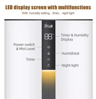 Humidificateur d'air ultrasonique intelligent 3,5 L avec écran LED, diffuseur d'huiles essentielles aromatiques pour hôtels, garantie 1 an