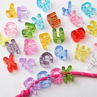 Perles de lettres en acrylique transparent ajourées, breloques alphabet pour kits de fabrication de porte-clés, breloques de sac, chaînes de téléphone, bracelets et colliers