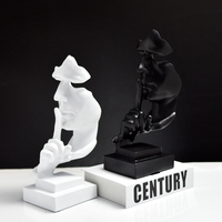 European Silence Is Golden Sculpture Statuettes abstraites Résine Artisanat Nordique Minimaliste Home Office Light Décoration de luxe