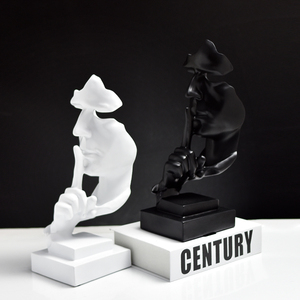 European <span class=keywords><strong>Silence</strong></span> Is Golden Sculpture Statuettes abstraites Résine Artisanat Nordique Minimaliste Home Office Light Décoration de luxe - Product Image 4
