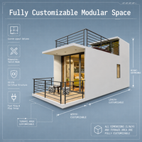 Maison préfabriquée élégante et moderne, mini-maison ADU à deux étages, maison modulaire en conteneur, espace de vie résidentiel portable, bureau, cabane, hôtel, centre commercial
