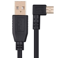 Câble d'extension répéteur actif USB 2.0 mâle 90 degrés vers Mini 5 broches mâle pour appareil photo, lecteur MP3, MP4, ordinateur