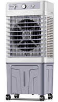 Enfriador de Aire Evaporativo FJ-1080DL con Tanque de Agua Grande, Flujo de Aire de 5500 CMH, 100 W, Portátil, 3 Velocidades, Control Mecánico/Remoto