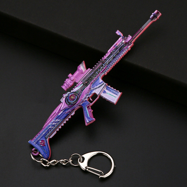 Ultimate Chicken Game and PlayerUnknown's Battlegrounds Toy New M416 Skin Model Alloy Gun Model Peripheral Keychain 12cm
