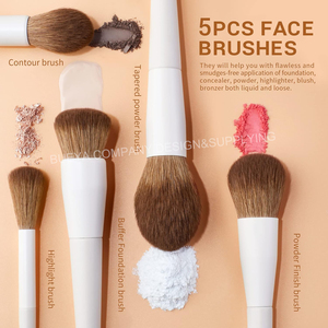 DailyQueen Morph 14 Pcs Nano Hair White Matte Handle Highlighter  Make up Brush Smoooth Application  Opulent Feel Custom logo - Product Image 2