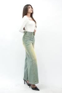 กางเกงยีนส์ขากว้างทรงหลวมเอวสูงสีฟ้าอ่อนล้างทำความสะอาดได้เป็นมิตรกับสิ่งแวดล้อมระบายอากาศสวมใส่สบายทันสมัยไร้กาลเวลาตลอดทั้งวัน - Product Image 2