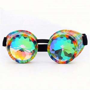 Gafas de Sol Personalizadas para Fiestas Rave, Festivales EDM, Lentes Difractadas, Coloridas, Estilo Punk, Steampunk, Caleidoscopio - Product Image 3
