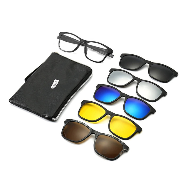 2501 High Quality Sports Polarized Clip on Tr90 Glasses Sunglasses Set with Magnet