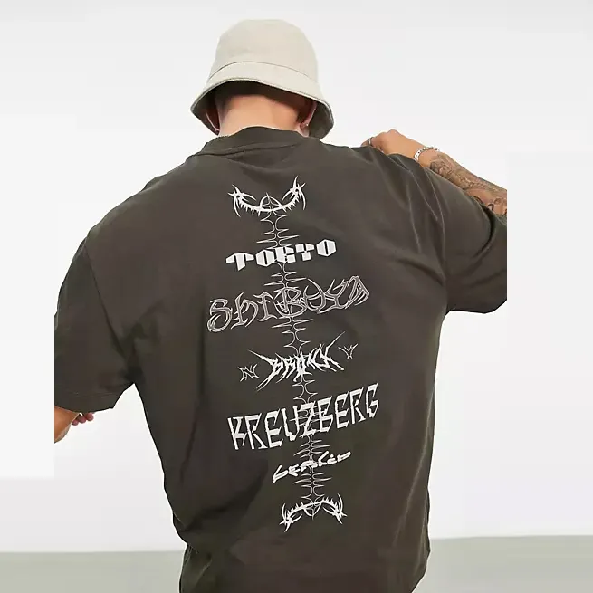 Camiseta con estampado personalizado para hombre, ropa de calle, Camiseta holgada de gran tamaño
