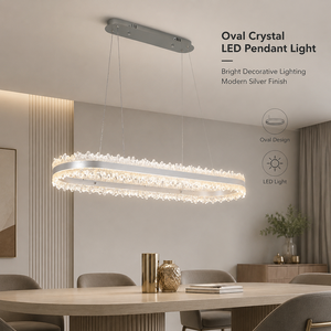 Lámpara colgante de cristal de lujo moderna, LED tricolor regulable con control remoto para comedor, sala de estar, lámpara de araña interior - Product Image 2