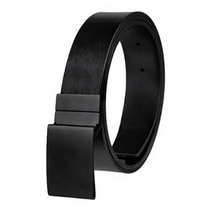 Cinturón de Cuero Vacuno Genuino Negro y Marrón de Primera Calidad para Hombre con Hebilla de Bloqueo Automático de Aleación - Cinturón Casual Resistente al Agua - Product Image 2
