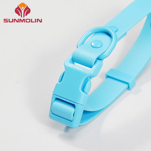 Ustom-<span class=keywords><strong>collar</strong></span> de perro impermeable con correa recubierta de silicona, Correa suave y lisa de PVC con hebilla a presión rápida - Product Image 4
